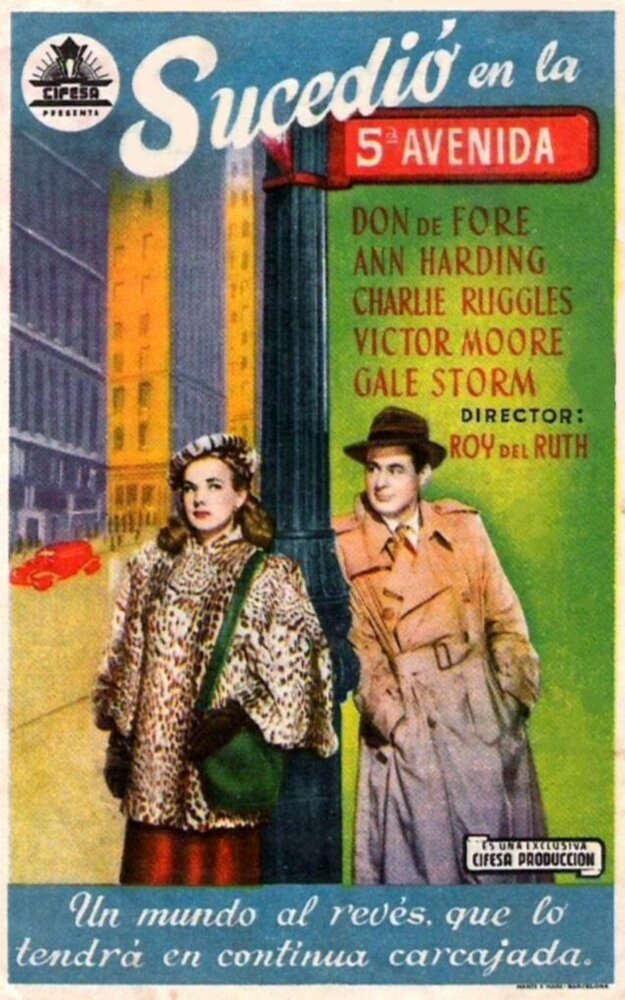Смотреть Это случилось на Пятой авеню (1947) на шдрезка